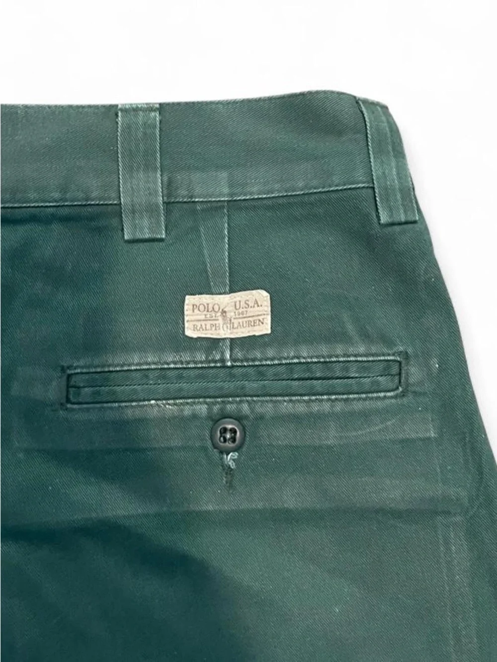 Vintage 90s Polo Ralph Lauren Green Shorts Mens 34 Chino Pleated